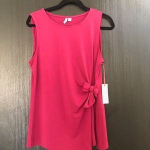 Women’s Elle fucsia knot front tank
